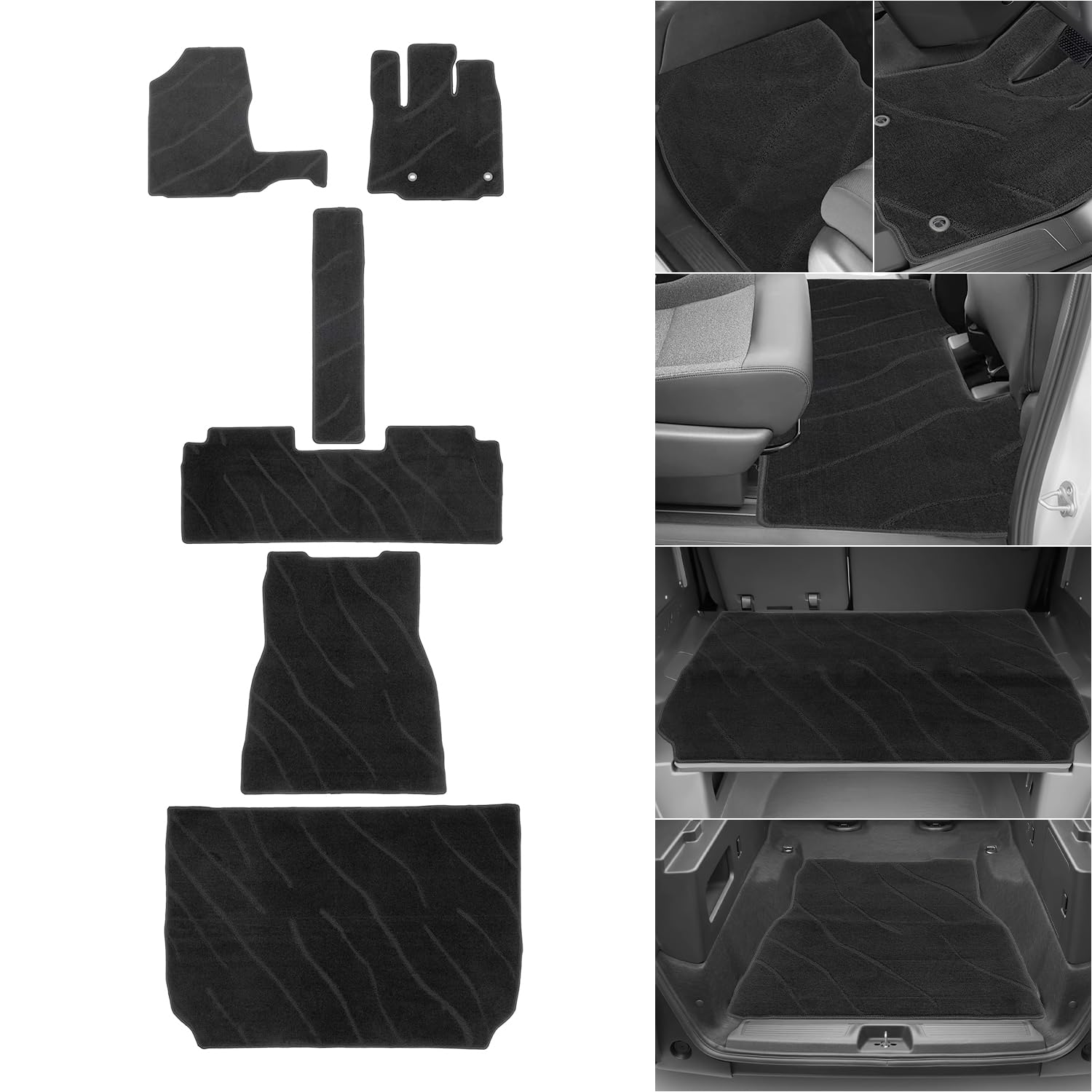 

АВТО СПЕЦ Дизайн с волновым узором Коврики для пола серии Honda Freed GT Чехлы для багажника для гибридных автомобилей 2024 и Детали интерьера, специфичные для вашего Easy чёрный