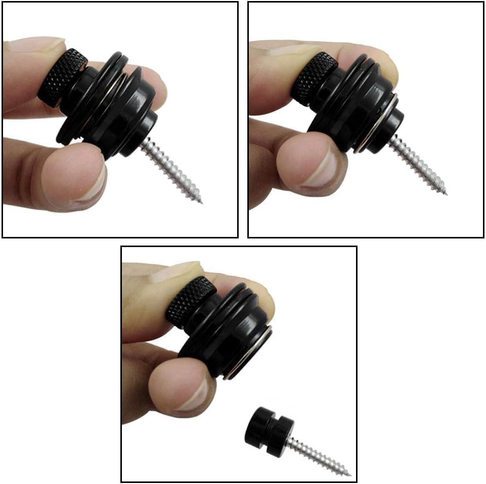 LEAUNGYOO Metal Guitar Strap Guitar Strap Lock Locking Strap Pins for Electric Fall Set of 2 Pins, Pins, Guitars, Non-Slip, One-Touch