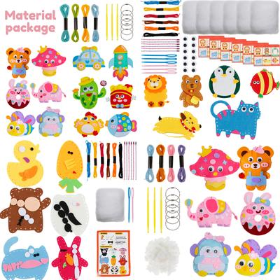 Kids Sewing Kit Felt Animal DIY Craft Sewing Kit Make Your Own Felt Animal for Kids Beginner Educational Sewing Set Girl Art Toy