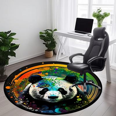 1 Stück Panda Farben Büro Runder Teppich, Unter Bürostühlen Schlafzimmer Wohnzimmer Heimdekoration, Raumdeko, In verschiedenen Größen erhältlich