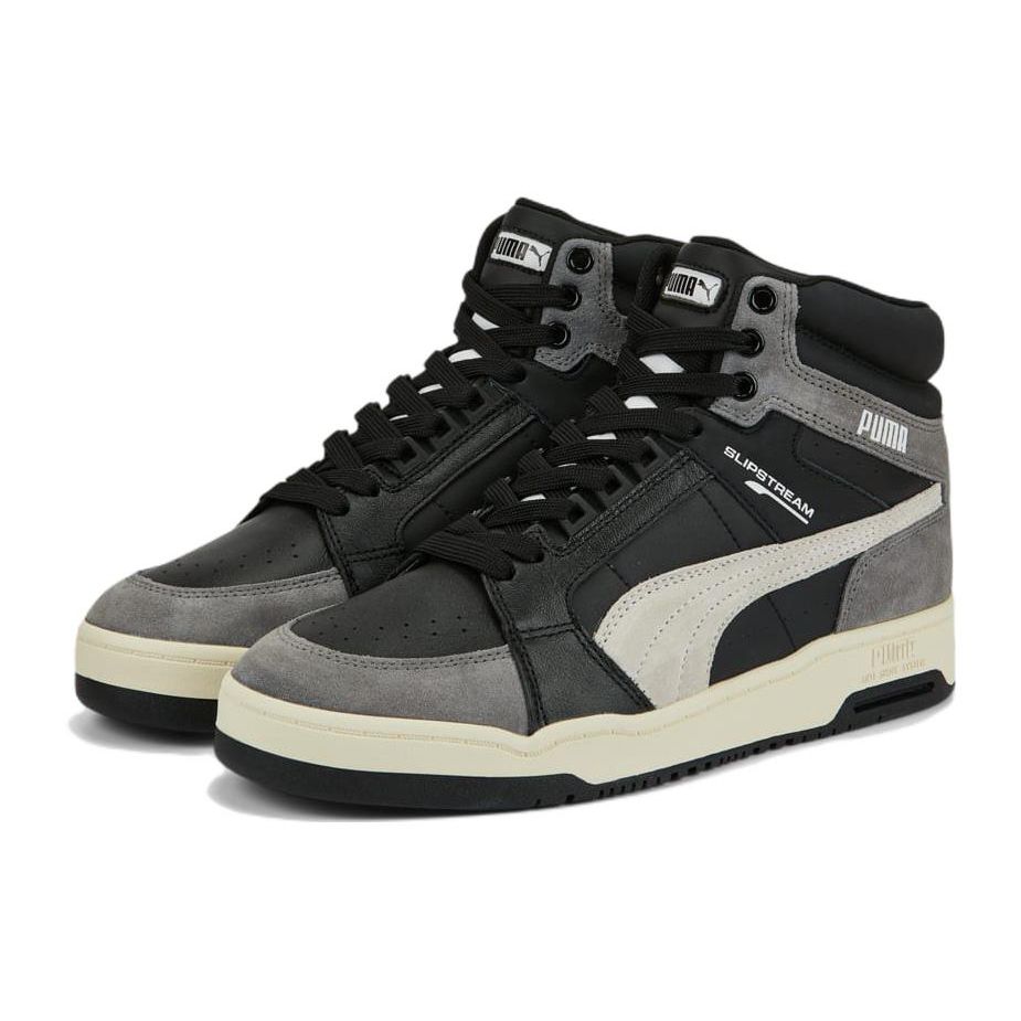 Puma Slipstream Mid Heritage Comfortable Versatile Shock Absorbing Durable High-Top Sneakers Unisex Sneakers Black Gray 386545-04