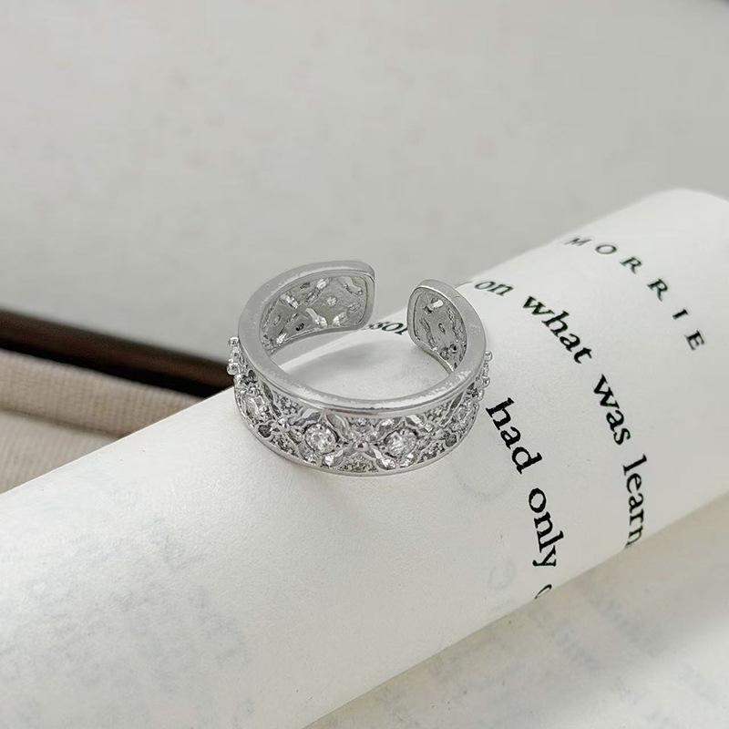 Wind Fashion Super Fairy Love Zir*****Pen Ring Niche High Sense Stacking Wearing Personalized Ring