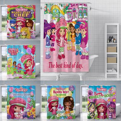 S-Strawberry Shortcake Exquisite Shower Curtain Waterproof Polyester Fabric Paint Bath Curtains Home Bathroom Decor Curtain