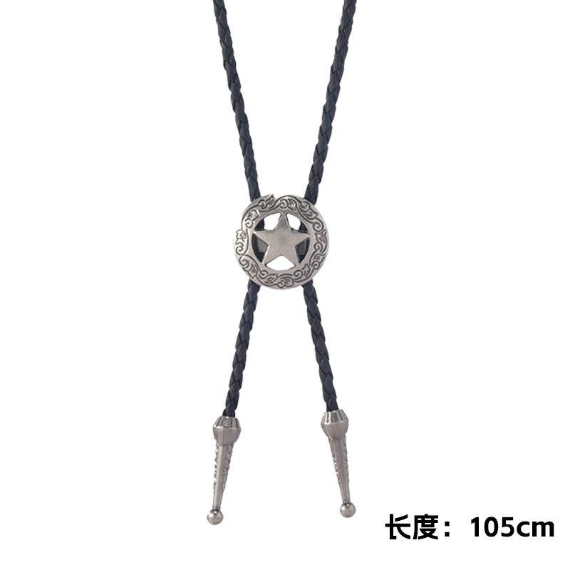 

European and American Creative Tie Necklace Rope Alloy Cow Scalp Rope Necklace Retro Zipper Scalp Necklace