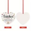 Teacher Appreciation Gift Ornament To The Best Teacher Thank You for Helping Me Learn and Play Heart-shaped Ceramic Design Hanging Pendant