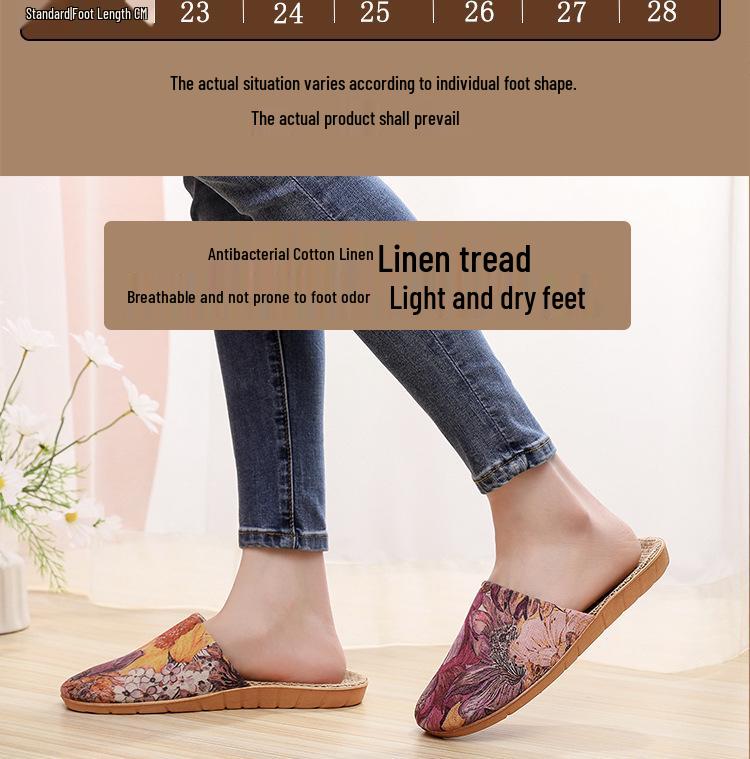 Four Seasons Fashionable Non-slip Linen Slippers - Cute, Stylish, Breathable, Thick Sole for Couples