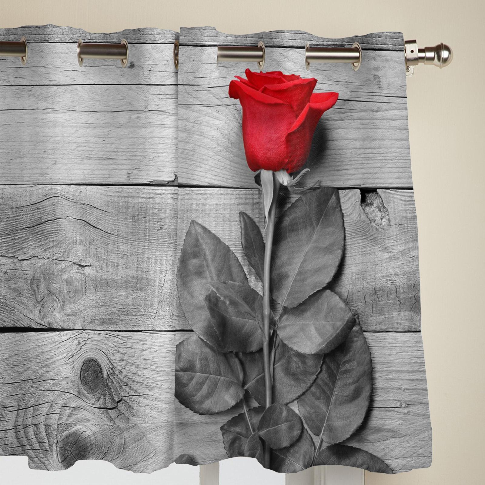 Роза Цветок Деревянная Доска Современные Шторы Для Окна Гостиной Спальни Шторы Жалюзи — фото 4