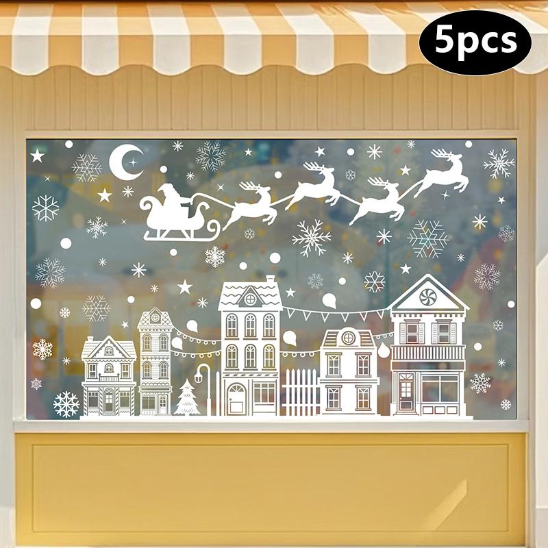 Creative Christmas Decorations, Electrostatic Stickers, Shop Window Decorations, Christmas Decorative Glass Stickers