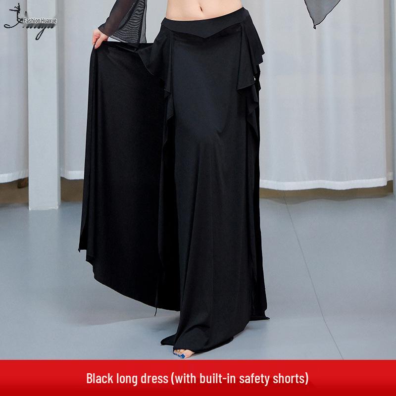 New Style Belly Dance Practice Skirt - Beginner Slimming Slit Long Skirt for Women