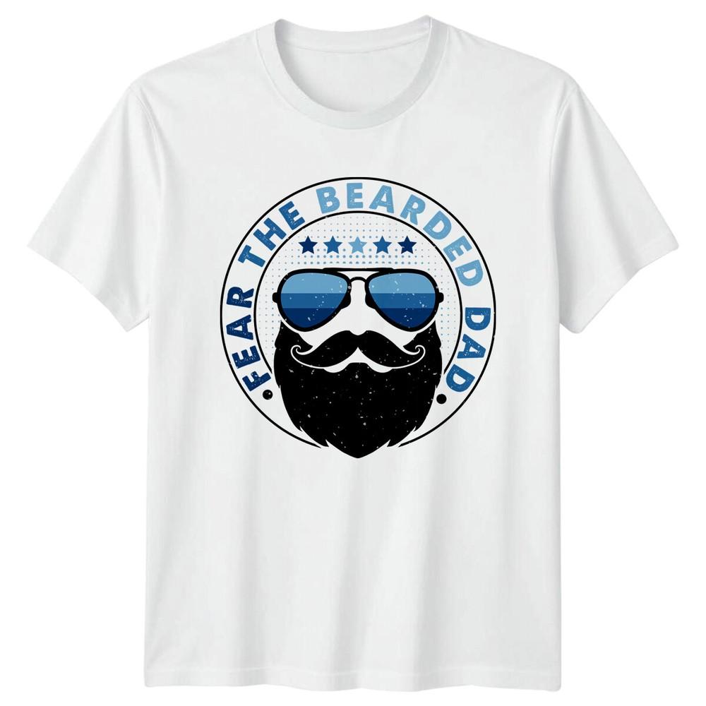 Fear The Bearded Dad Graphic TShirt Fathers Day Gift Idea S