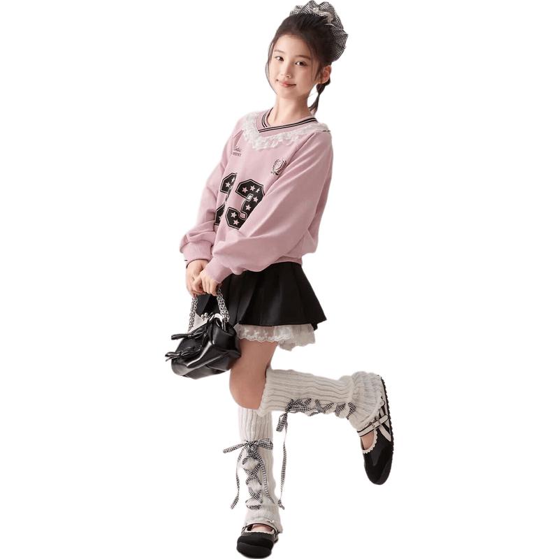 LUSON Girls  Lace-Trim Sweatshirt 160
