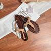 Grape Mother Summer New Flat-soled Sandals Women's Korean Version Toe Roman Style Temperament Soft-soled Sandals 2025 Women's Summer