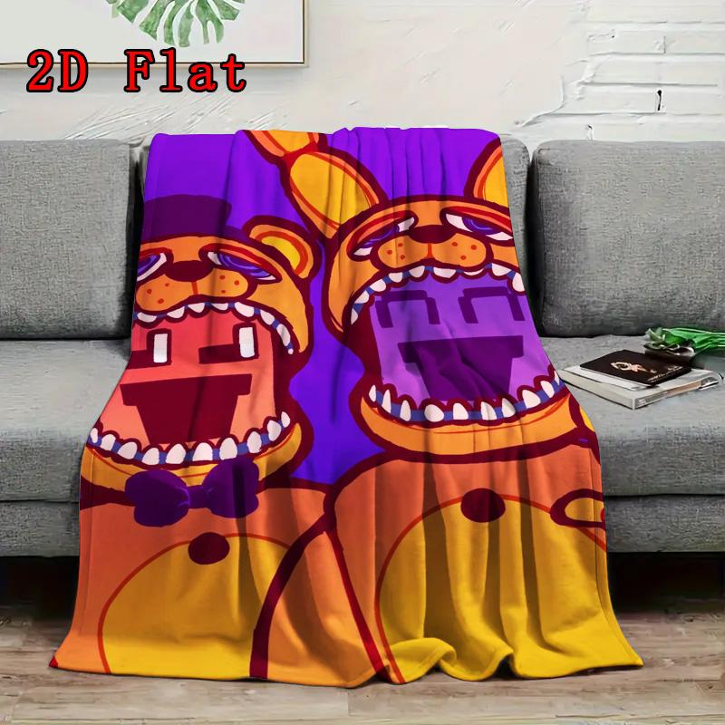 Freddy Fazbear 2D Flat Pattern Flannel Blanket High quality All Seasons Warmth and Comfort Perfect for Christmas Gifts.SMT0917253