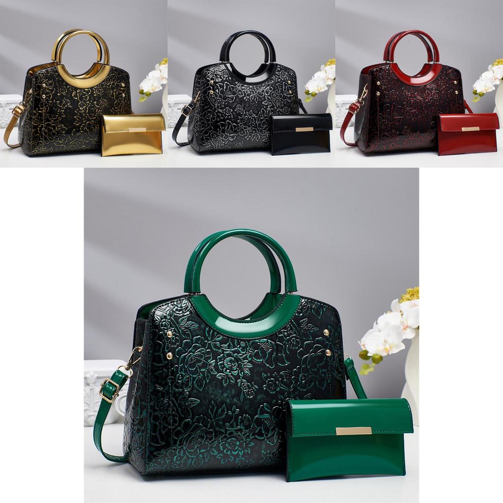 Pu Leather Vintage Motorcycle Bag With Flower Embossed Design For Daily Use