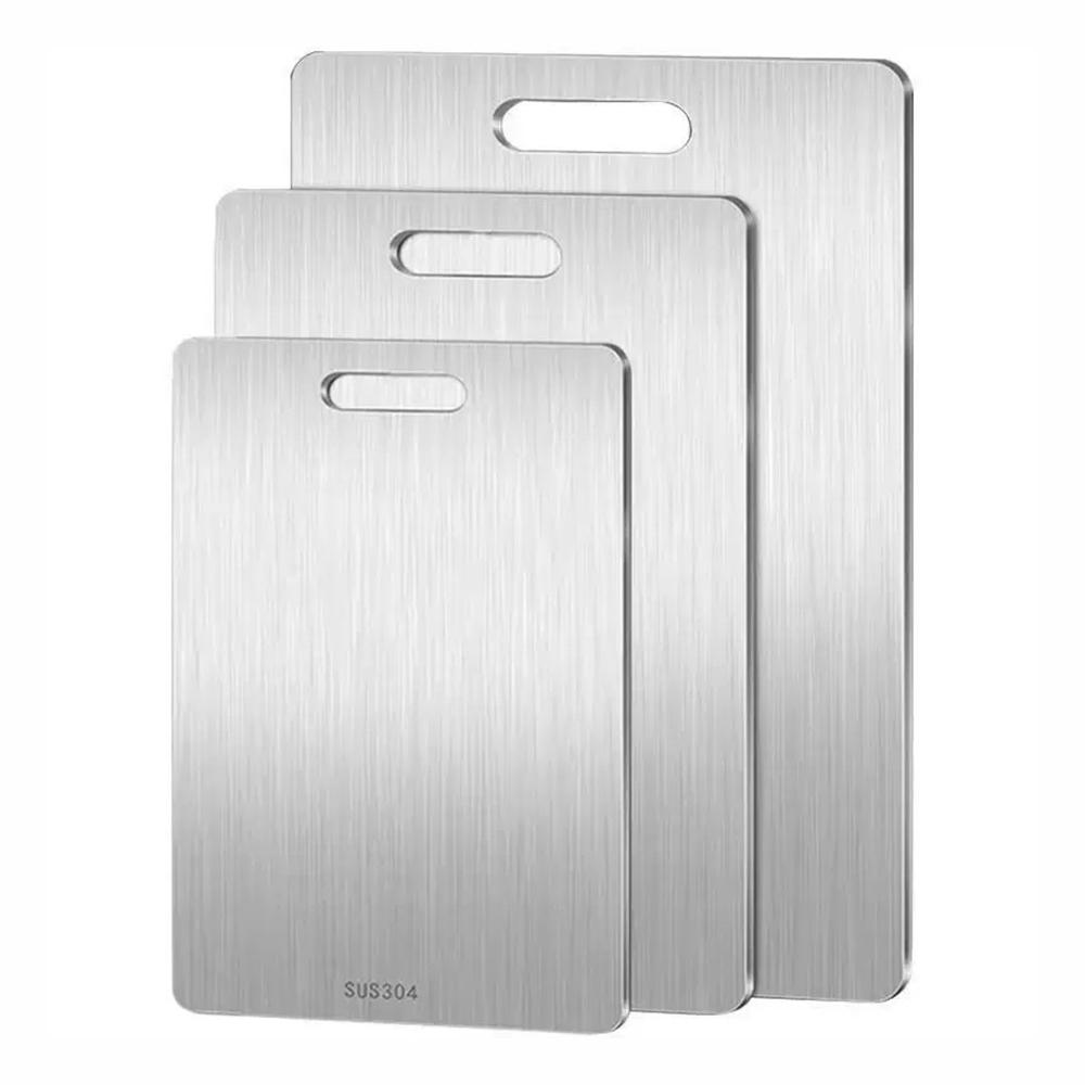 Stainless Steel Cutting Board Double Side Thickened Anti-Mold Kitchen Food Grade Chopping Board For Meat Fruit Vegetables