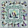 100%Silk Women Scarf Luxury Brand Europe Design Foulard 130*130cm  Horses  Knights Print Square Scarves Fashion Shawls Wraps