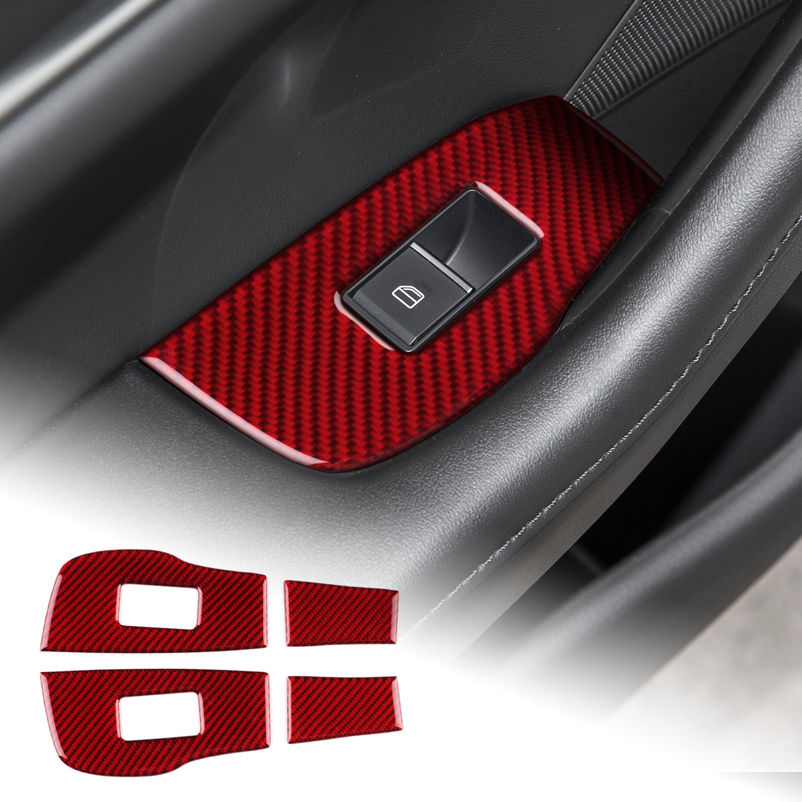 

AIRSPEED Mazda 3 Mazda3 2019-2025 Dedicated Accessories Carbon Fiber Interior Parts Card Window Lift rear door красный