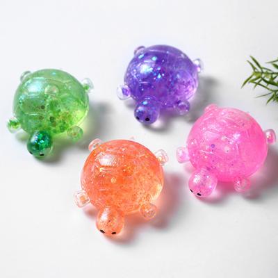 1/4Pcs Glitter Turtle Sugar Stress Ball Anxiety Relief Clear Tortoise Squeeze Toy Stretchy Slow Rising Relaxing Animal Pinch Fidget Toy