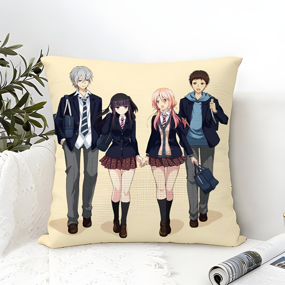 Anime Hhyouka Pillow Case Cotton Linen Fabric Square Zipper Pillowcase Home Decorative Living Room