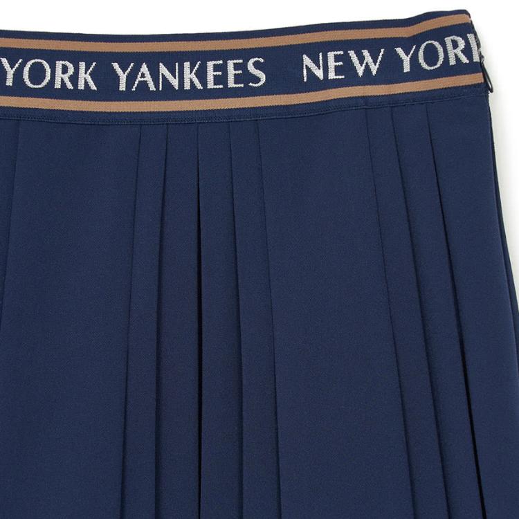 New MLB Varsity New York Yankees Casual Short Skirts Women's Light Navy Blue 3FSKV0144-50NYL