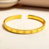 Xiaohongshu Bestseller: Four-Leaf Clover Sand Gold Bracelet - High-End Fashionable Open Bangle for Women