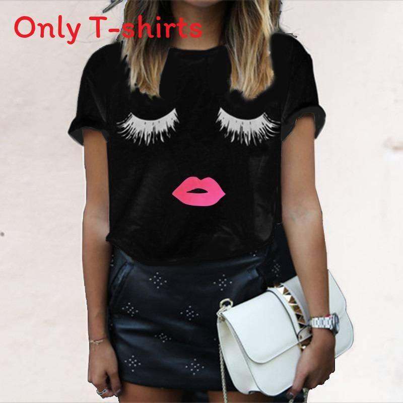 Trendy Women's Short Sleeve Graphic T-shirt With Black And White Print For Stylish Streetwear