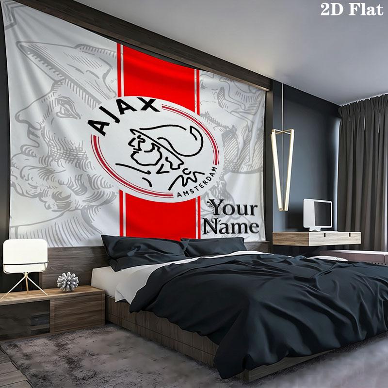 AFC Ajax Custom Name Wall Tapestry Aesthetic Wall Hanging Printed Fabric Blanket Decorative Tapestries for Bedroom Living Room Home Decor