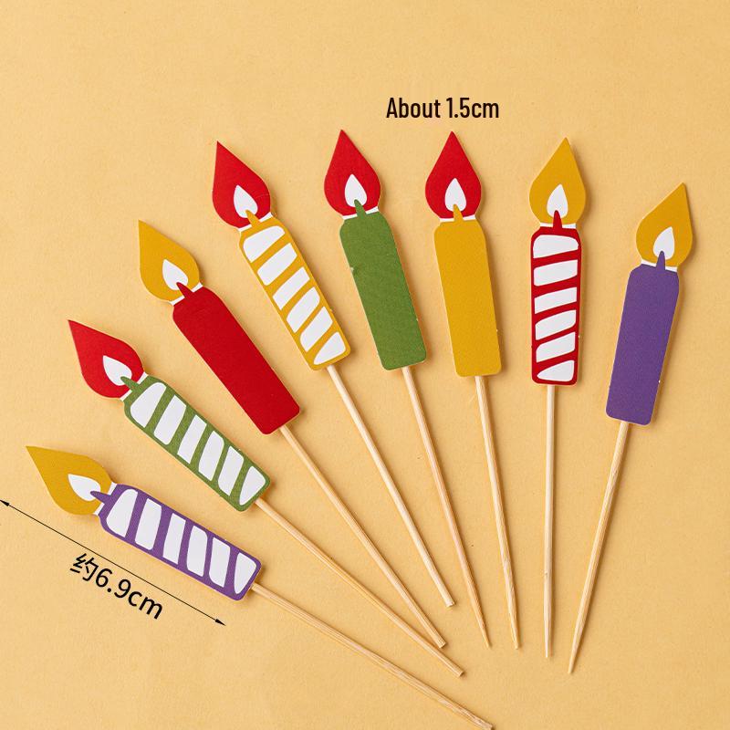 Colorful Macaron Cartoon Birthday Candle Decorations