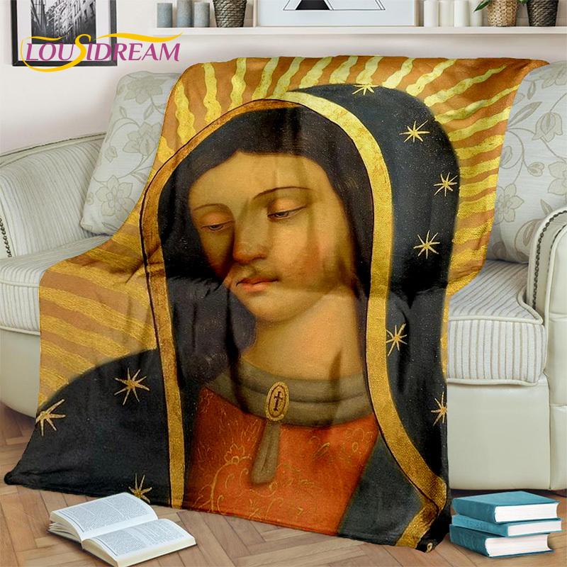 Jesus Blessed Virgin Mary Pray Blanket,Soft Throw Blanket for Home Bedroom Bed Sofa Picnic Travel Office Rest Cover Blanket Kids