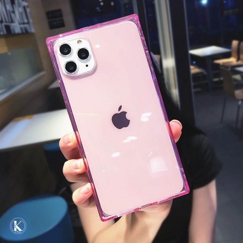 Creative square iPhone17 protective case, fluorescent color TPU Apple XsMax16promax mobile phone case, suitable for 15.