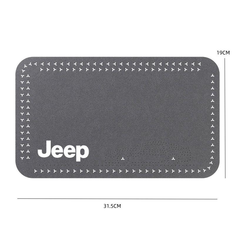Car Armrest Box Mat Soft Case Center Console Box Pad Mat For Jeep Grand Cherokee Wrangler JK Gladiator Compass Renegade Patriot AMZ1