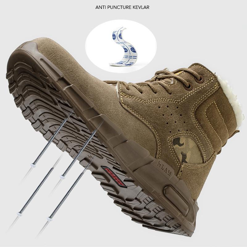 Men's winter boots for work shoes safety boot for engineers Heat-proof Industrial Shoes Puncture-Proof Work Boots cotton shoes