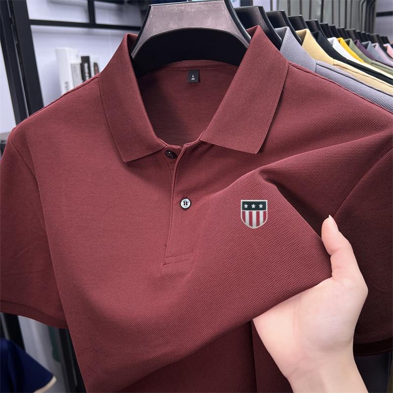 Men's Polo Shirt High Quality Lapel Flag Print Short Sleeve T-Shirt Summer Fashion Trend Men's Wear