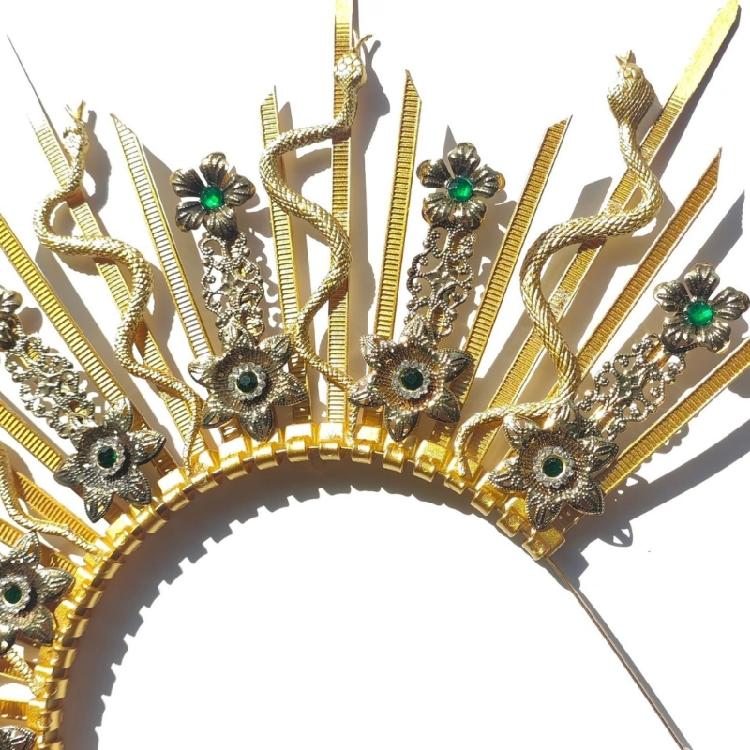 Exquisite Creative Women Headpiece Delicate Headwear Hairpin Halloween Headbands for Dark Fashion Lover