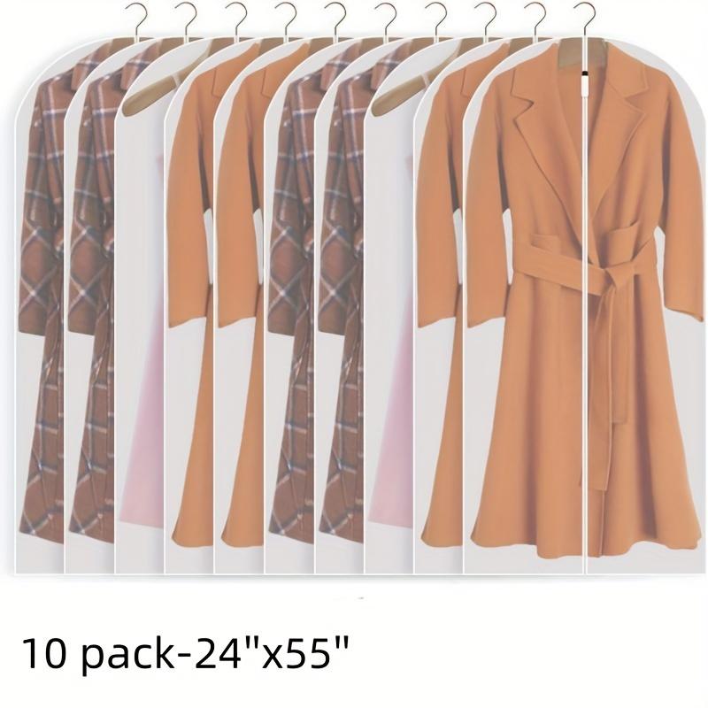 5PCS Clear Garment Bags, Dress bags for Storage ,Hanging Suit Bags for Closet Storage and Travel, Dust Suit Cover Bags,Washable Clothes Protectors