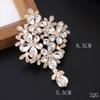 French Rhinestone Flower Brooch: Multi-color Water Drop Pendant Pin for Suit Coats