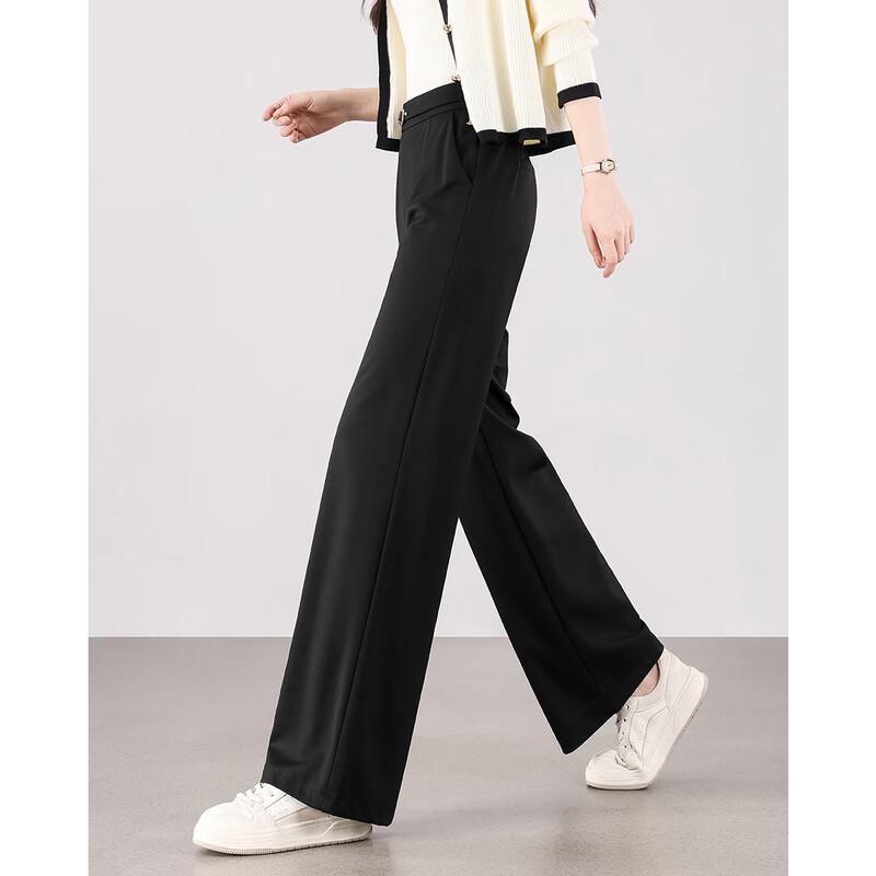 TERRE BLEUE Women's Loose High-Waist Wide-Leg Pants