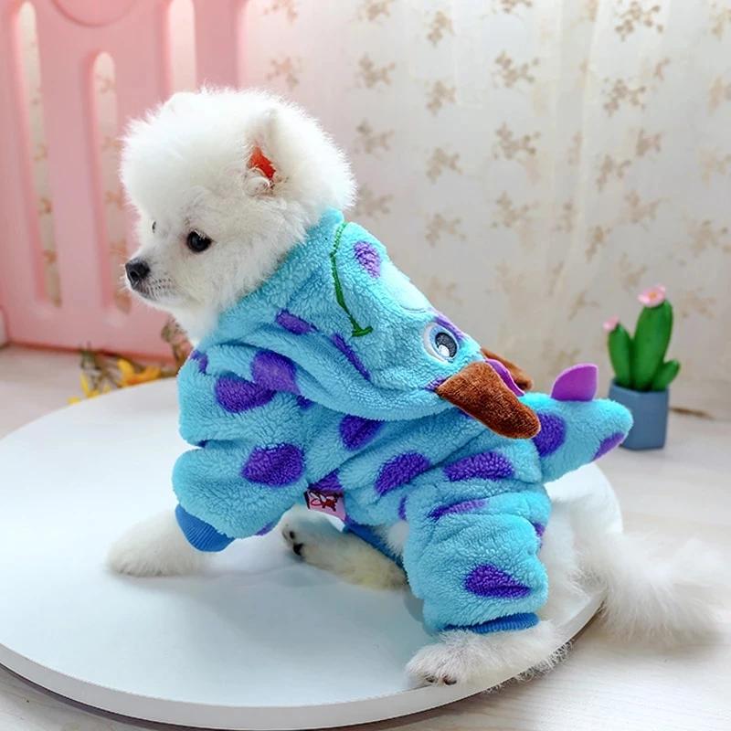 Dog Clothes Puppy Bubble Dragon Transformation Thicken Jacket Fit Dog Cat Winter Pet Cute Costume Warm Hoodie Dog Coat