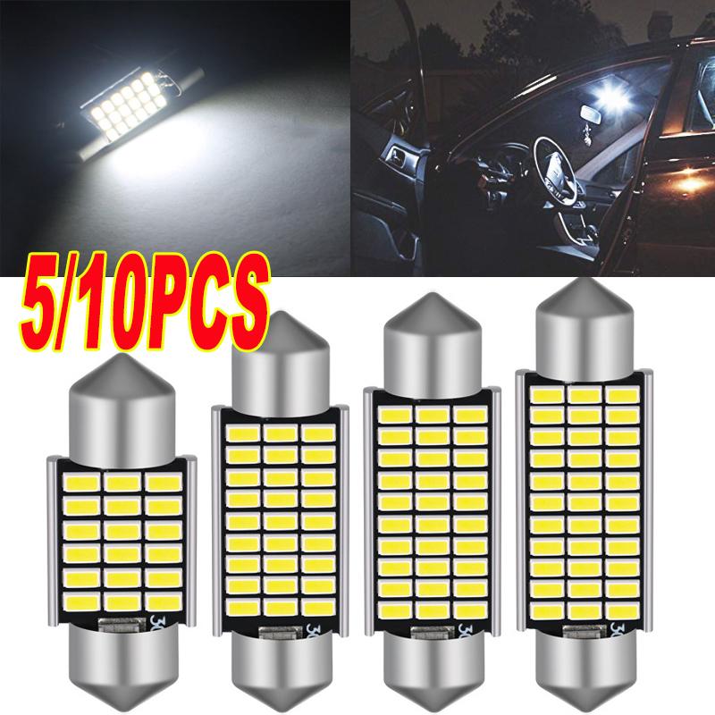 5/10 Stück Auto LED C5w/C10w Front- und Rückseiten-Leselichtbirne Doppelkontakt Superhell Dekodiert Kennzeichen-/Instrumentenlicht