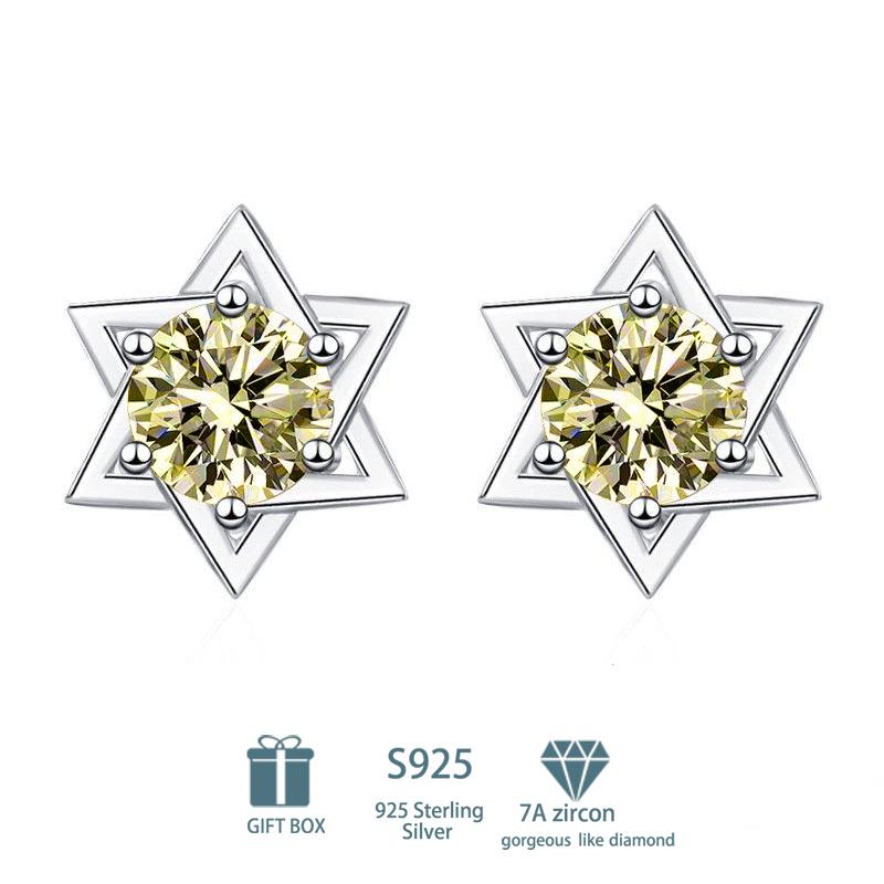 Tancise Klassische 925 Sterling Silber Rosa Gelb 7A Zirkon Ohrringe Tropfenohrringe für Frauen Hochzeit Party Geschenke