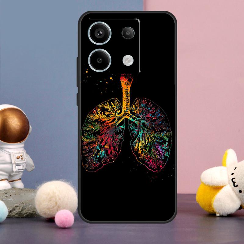 Human Heart Brain Lungs Case For Xiaomi Redmi Note 13 Pro 12 11 9 10 9S 10S 11S 12S Redmi 12 13 10C 12C 13C Cover