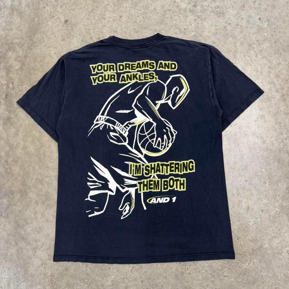 Maglietta da Street Basketball Vintage Anni '90 And 1 Nera Uomo XL Unisex