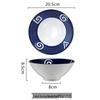 Popular 8-inch Color Glaze Ceramic Ramen Bowl - Hand-painted Trumpet Design