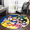 1pc Sailor Moon  Carpet, Round Rug, Comfortable, Suitable for Entryways, Living Rooms, Office, And Bedrooms, Christmas Decoration