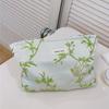 Flower Pattern Women Cosmetic Organizer Travel Bag Large Canvas Toiletries Teen Girls Makeup Storage Pouch