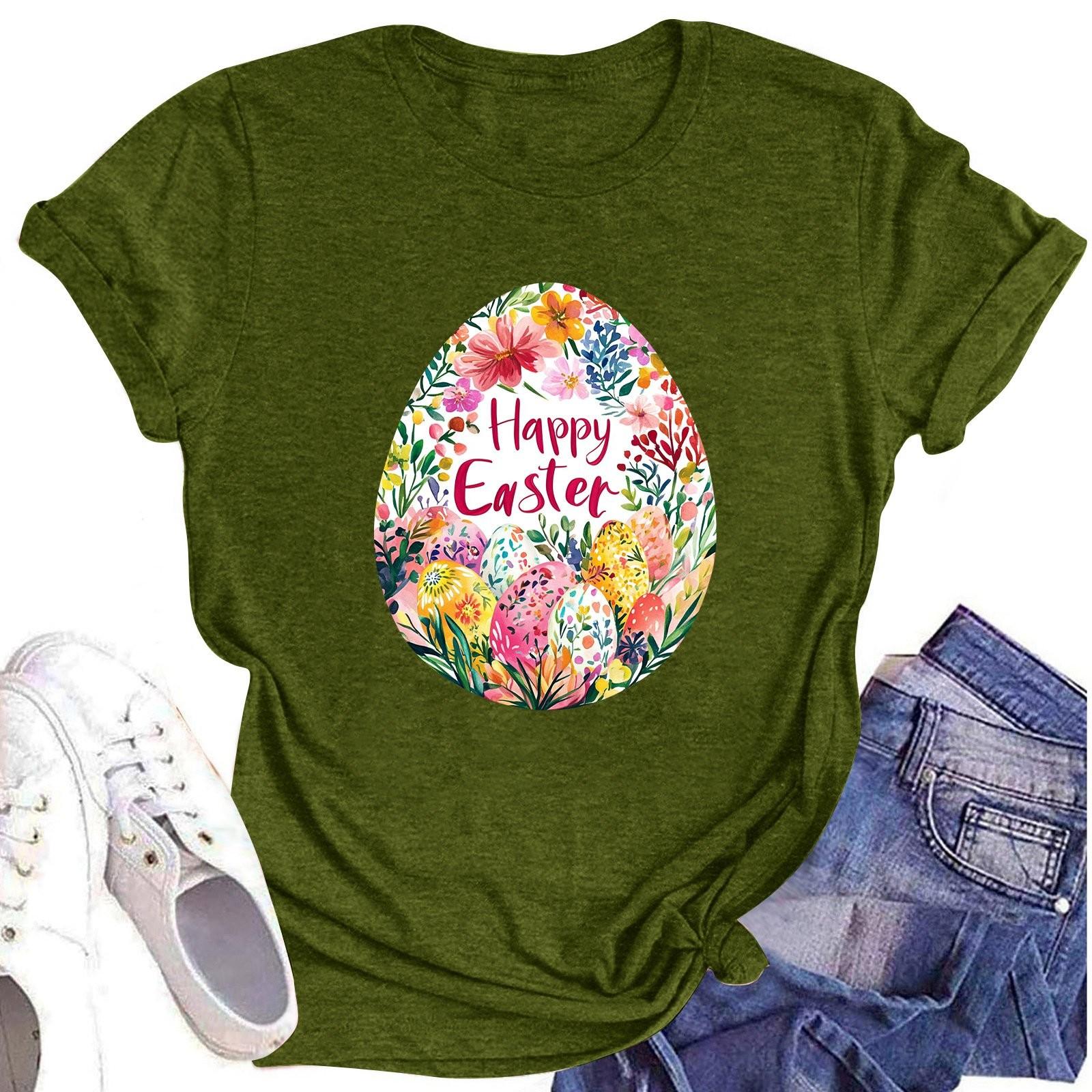 

Женская повседневная футболка с короткими рукавами и круглым вырезом с принтом и буквенным топом L армия зеленый