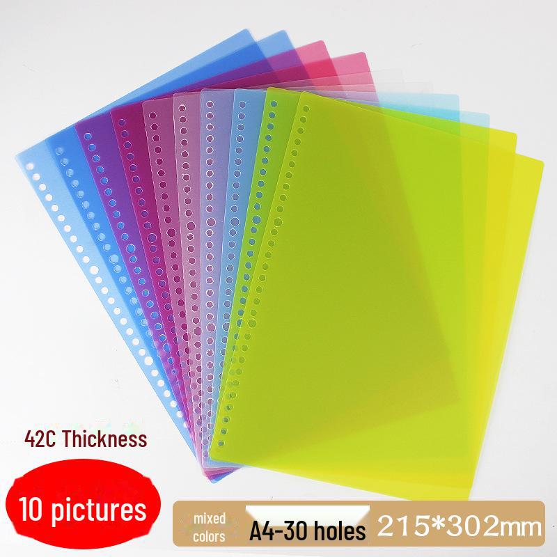 5-Pack Frosted A4 Detachable DIY Loose-Leaf Book with Colored Cover, A5/B5 Opening Ring Hole Folder