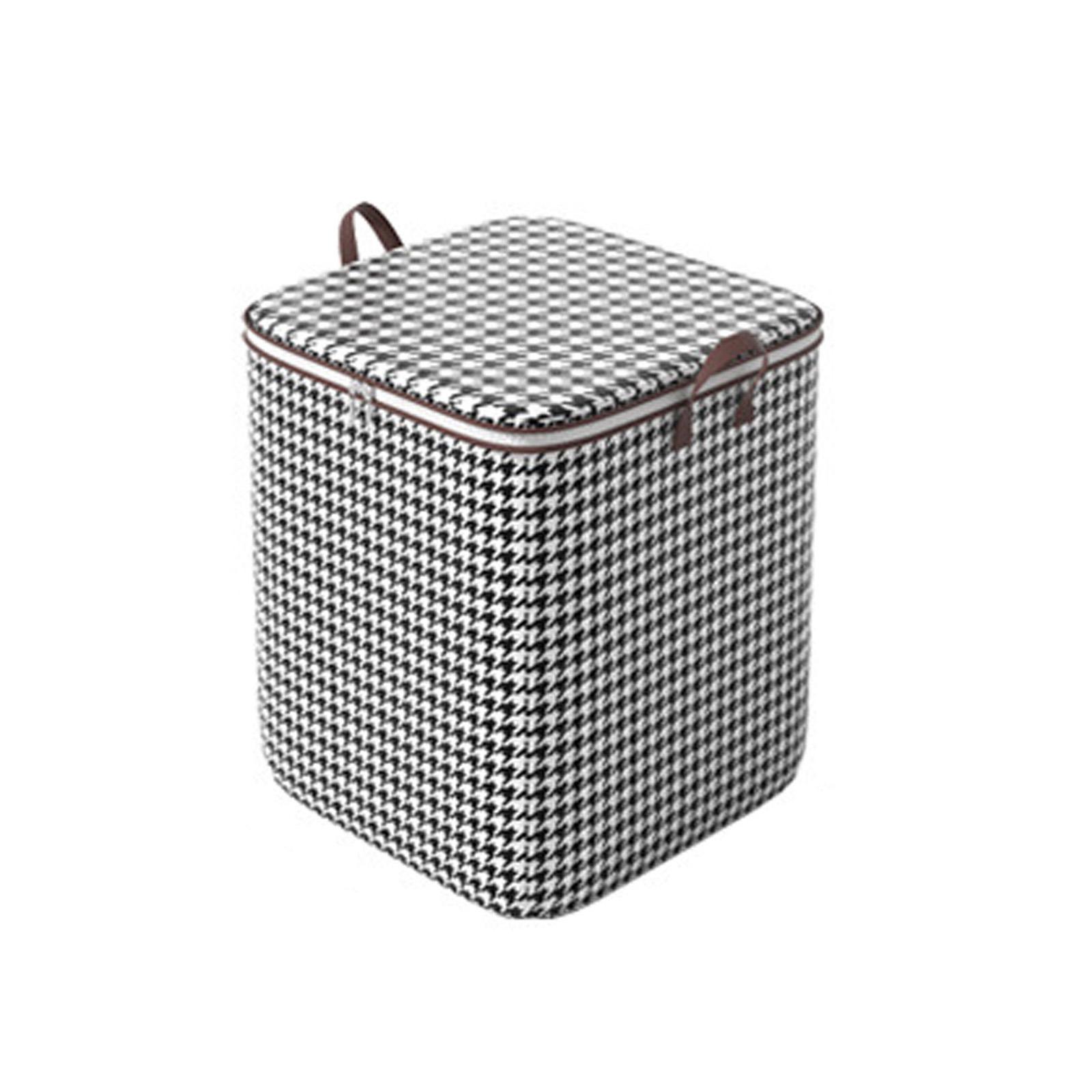 

Тканевые ящики для хранения с крышками, «гусиные лапки», ящики для одеял, контейнеры-органайзеры с ручкой для шкафа в спальне 50cm*40cm*50cm