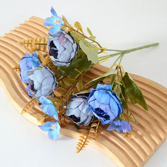 Mixed Artificial Flowers Bouquet Fake Peony Rose Hydrangea Flower for Vase Faux Silk