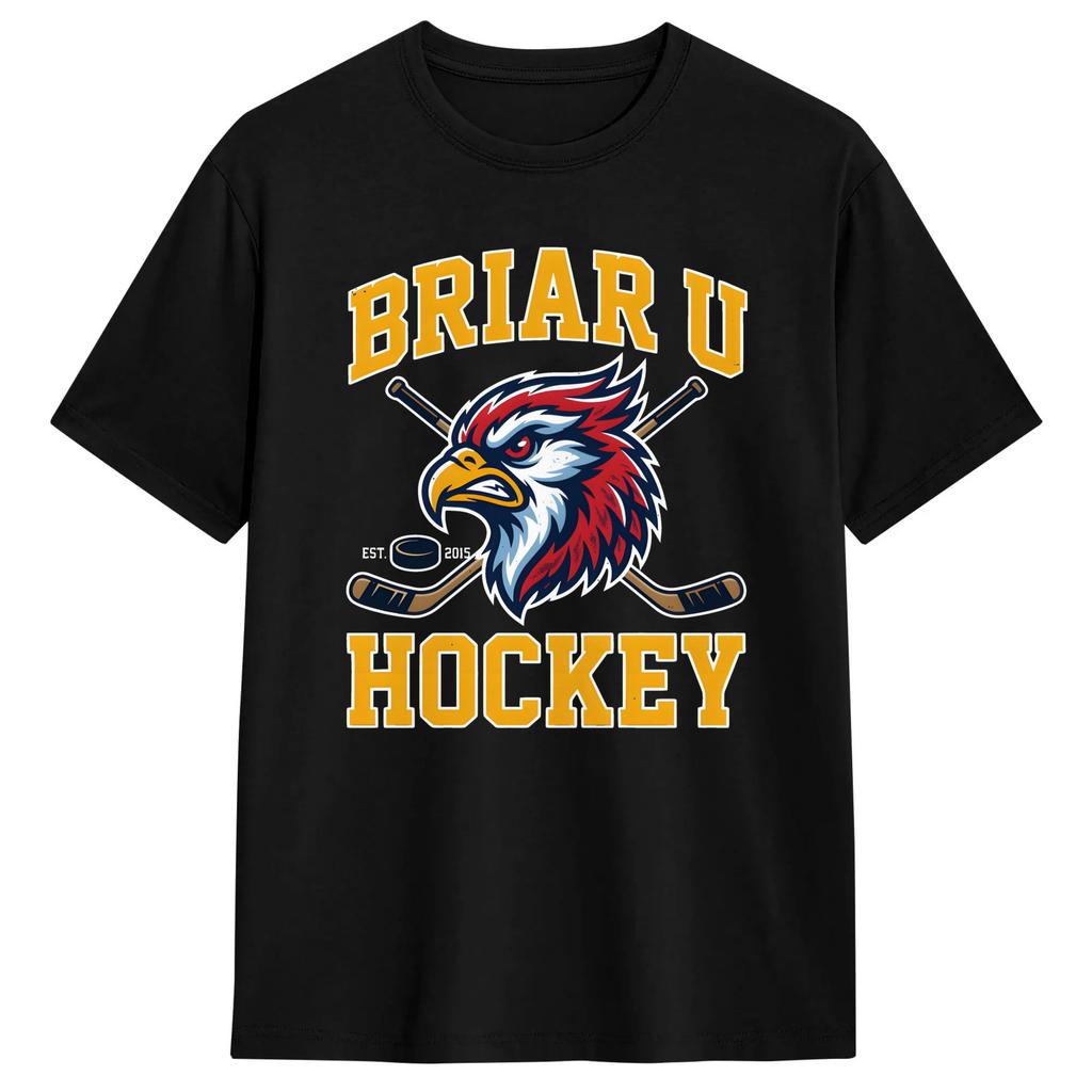 Mens T-Shirt Briar Hockey Est 2018 Off Campus T Shirts Trendy Cool Summer Tee Shirt Vintage Pure Cotton Clothes Plus Size